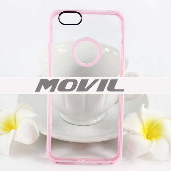 NP-1911 doble color TPU transparente funda para iPhone  6-9